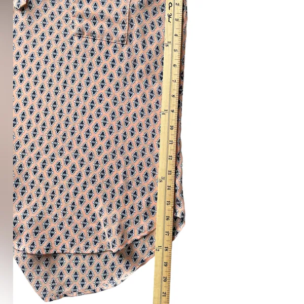 PLEIONE Peach and Navy Print Sleeveless High-Low Blouse - Size XL - Image 6