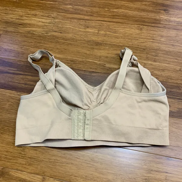 Hofish Nursing Bra Womens Size‎ XL Beige Sleep Maternity Wireless Comfort Padded - Image 2