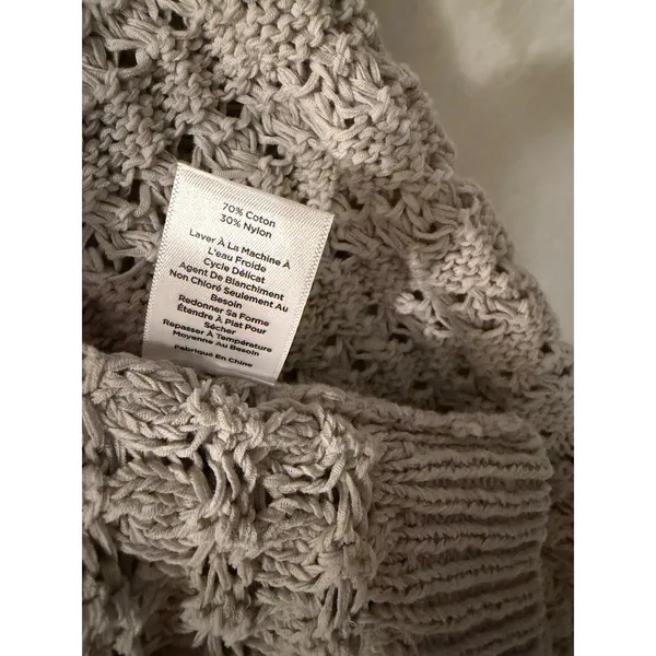 Haven Well Within Womens Gray‎ Open Knit Cardigan Sweater Cotton Blend Size S - Image 4