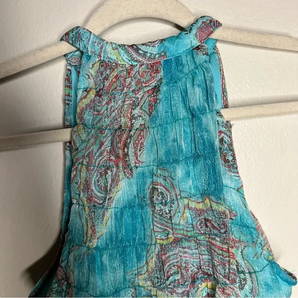 Adiva Womens Size S Sheer Chiffon Paisley Fairy Boho Halter Whimsical Top‎ - Image 10