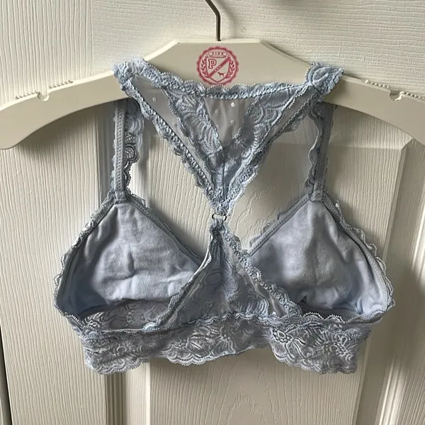 Aerie Light Blue Lace Unpadded Racerback Bralette - Image 3