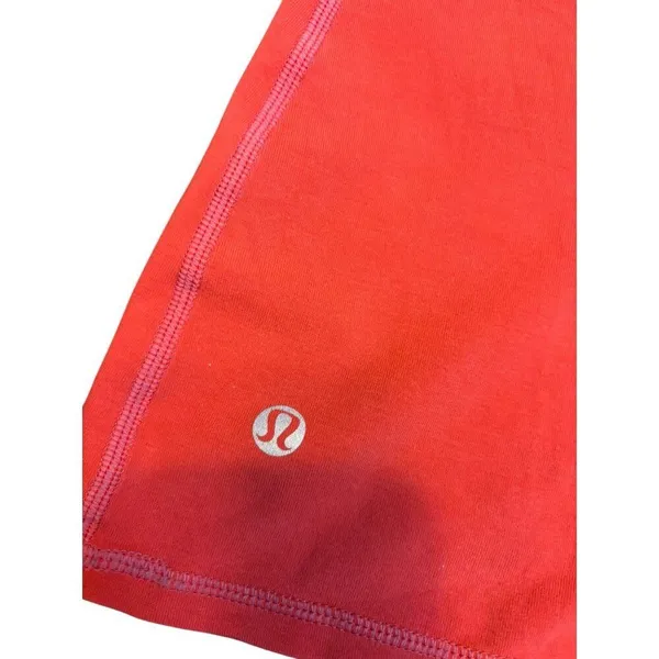 Lululemon Racerback Tank Top Coral Red Size S-fair condition - Image 2