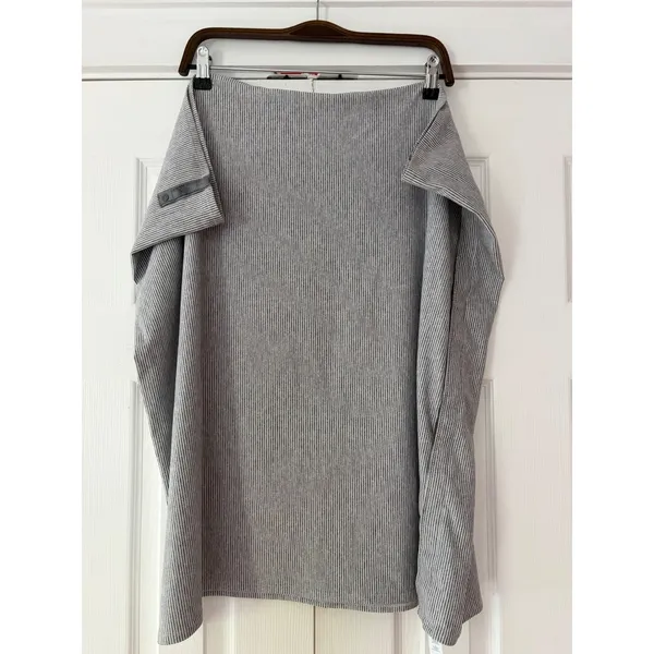 Lululemon‎ Vinyasa Scarf Grey White Micro Stripe Snap Wrap One Size O/S - Image 5
