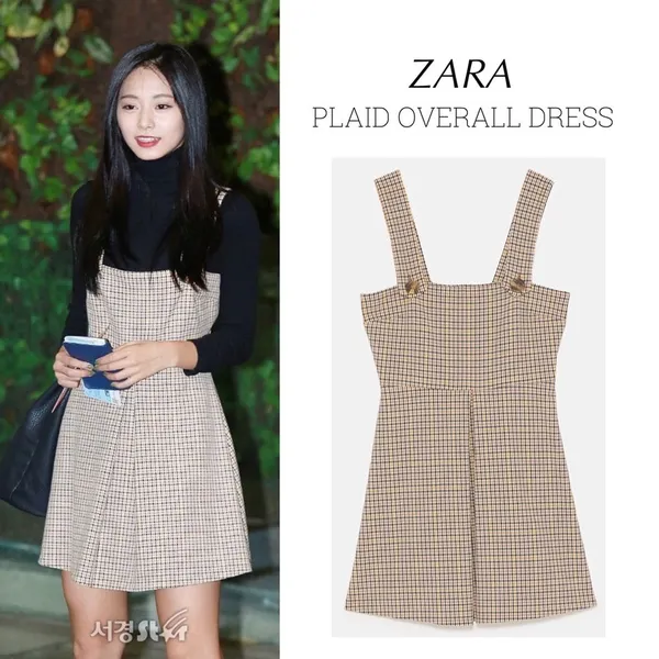 Zara plaid dress pinnafore size M gingham plaid mini dress - Image 2