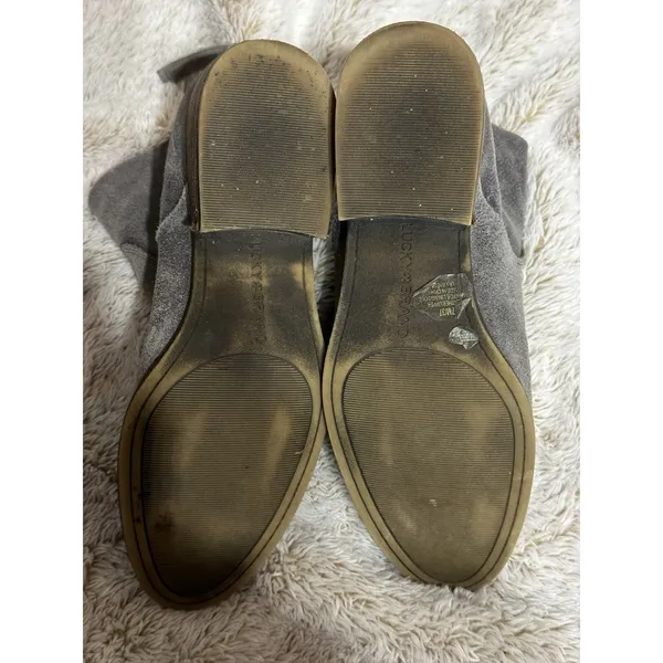 Lucky Brand Gray Ankle Boots Suede Leather Size 7M Back Zip Low Heel Boho City - Image 6