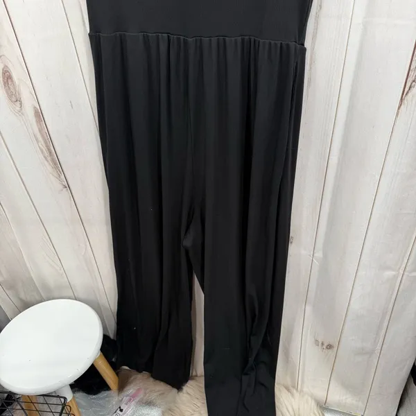 Cider Women’s 2XL Black Ribbed Wide Leg Jumpsuit Plus Size Stretchy - Image 5