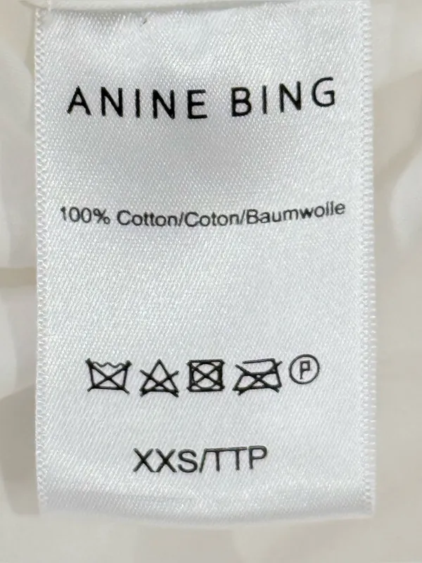 Anine Bing Mika Button Down Shirt XXS White Oversized Capsule Clean Chic Classic - Image 9