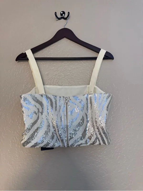 NWT X NBD • Crop Top • Zebra Sequins • Medium - Image 9