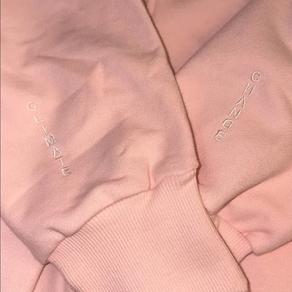 NWT Rose Quartz Pink Vast Life Climate Change Zip up fleece hoodie -water bottle - Image 9