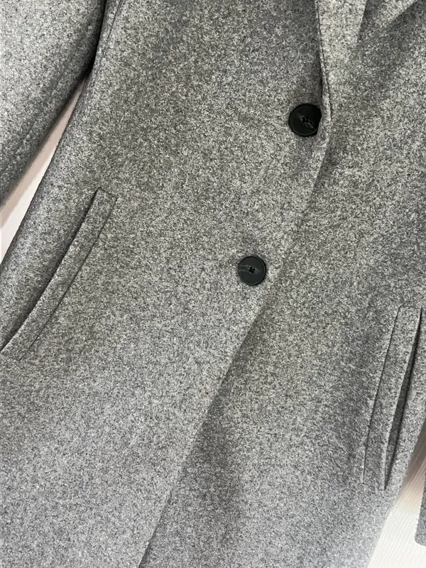 ZARA Gray Longline Coat Tailored Blazer Quiet Luxury Old Money Minimalist XS - Image 9