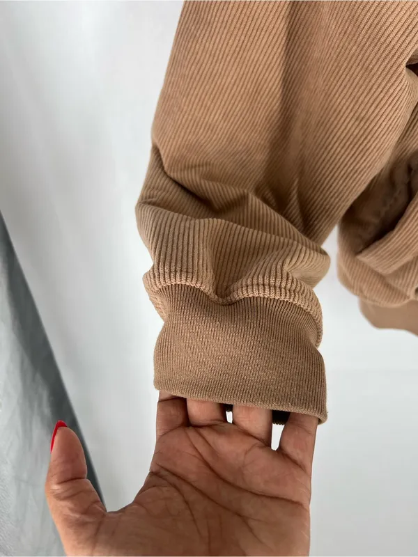 Thread & Supply Camel Corduroy‎ Bomber Jacket Size XS Tan - Image 4