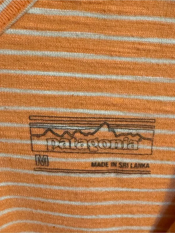 Patagonia Porch Song Dress M Orange Striped Organic Cotton‎ Sleeveless - Image 2