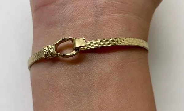 Gold Bracelet with Pink Stone - Image 3