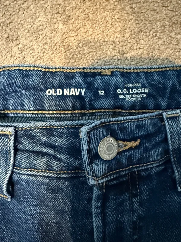 Old Navy Dark Was High Rise OG Loose Jeans Size 12 - Image 4