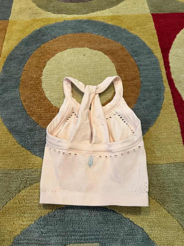 FP Free People Movement Seredipity Crochet Cami Crop Top Light Pink Size XS / S - Image 2