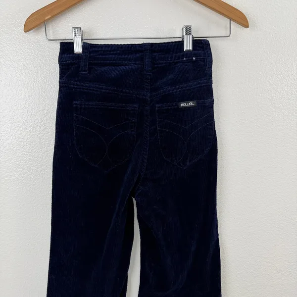 Rolla's Eastcoast Flare Pants Womens 24 Navy Blue High Rise Corduroy - Image 6