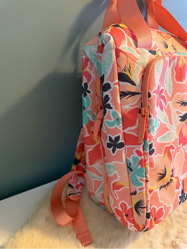 Vera Bradley Paradise Bright Coral Cooler Tote Backpack - Image 3
