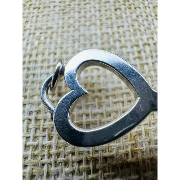 Tiffany & Co Elegant Large Sterling Silver Open Heart Key Pendant Only W/Box‎ - Image 12