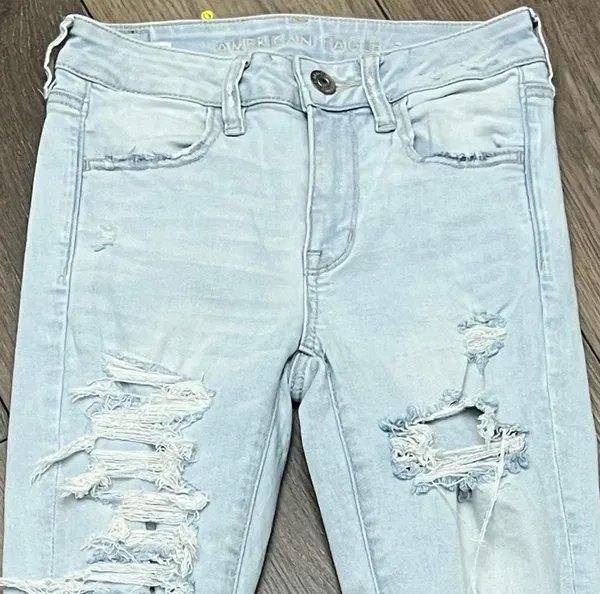 American Eagle Light Wash Next Level Stretch Curvy Super Hi Rise Jegging Jean 2 - Image 9