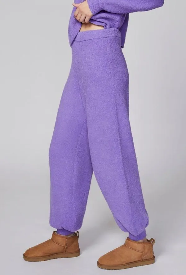 Florence by Mills Sweet & Snug Sweater Joggers Purple Cozy Loungewear Size Small - Image 3