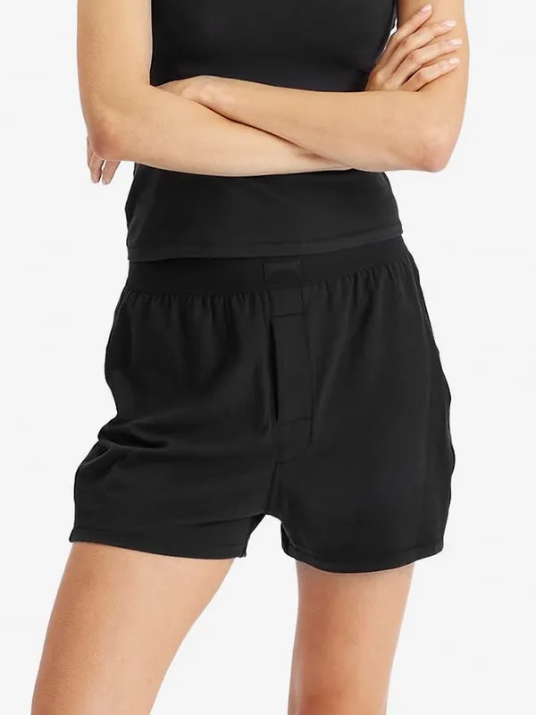 SKIMS Boyfriend boxer shorts loose lounge pajamas logo modal cotton onyx - Image 4