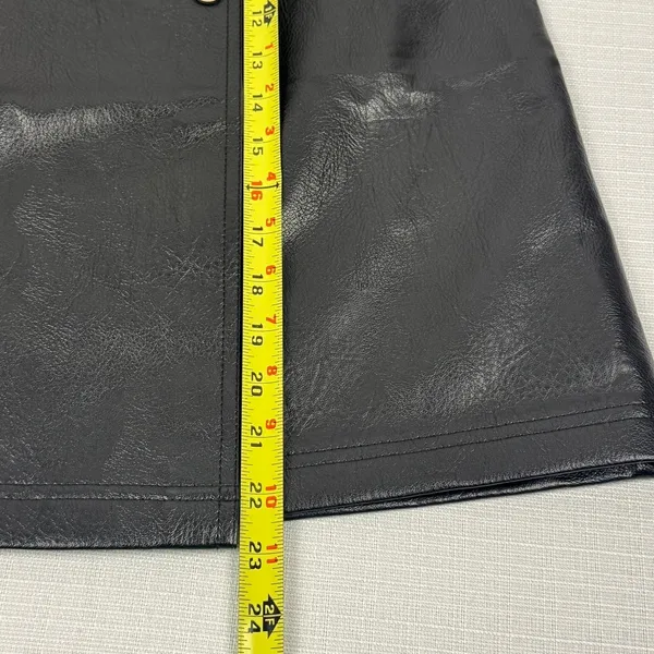 Black Faux Leather A Line Wrap Around Appearance Skirt‎ Plus Size 3XL - Image 7
