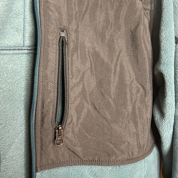 Columbia Fleece Sweater Jacket Coat Full Zip Blue Pockets Womens Size Large - Image 4