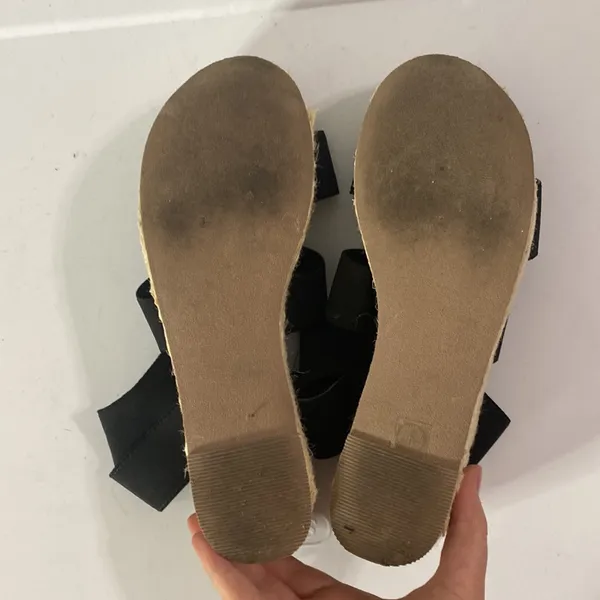 Steve Madden Kacia platform espadrille ankle wrap strappy sandals in black sz 6 - Image 8