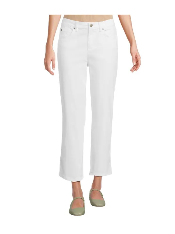 Eileen Fisher Womens Straight Cropped Jeans S5GDD-P4870M White XL - Image 10