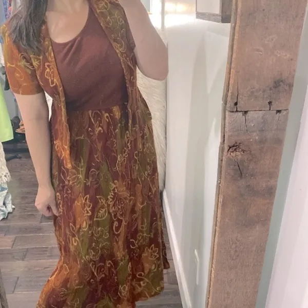 Graphics vintage maxi dress size small Brown - Image 3
