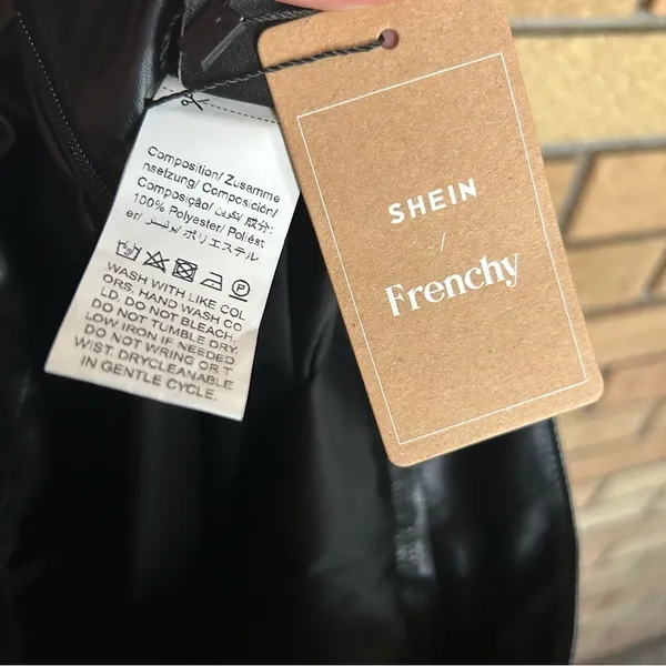 NWT Shein Black Faux Leather Wrap Skirt/Shorts Size XS - Image 5