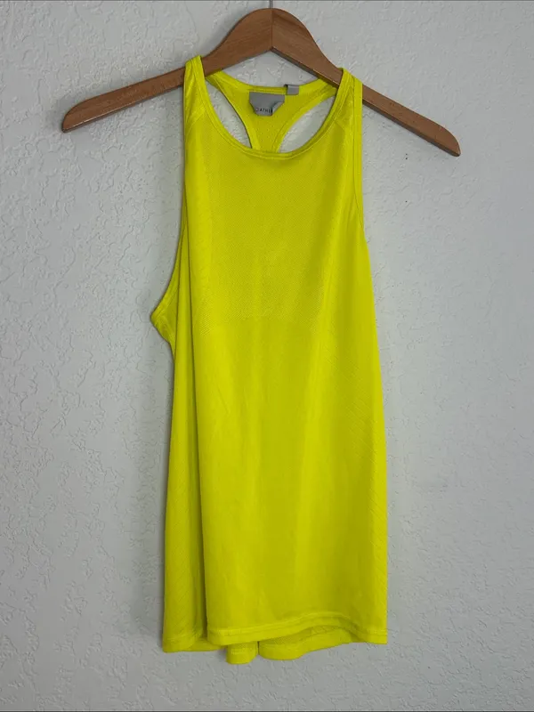 Athleta Surge Mesh Racerback Tank Neon Chartreuse 347776 Athletic Workout Gym - Image 2