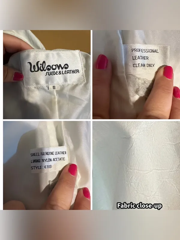 Wilson's Leather VINTAGE 1980'S WHITE LEATHER OVER-SIZED JACKET (S) - Image 14