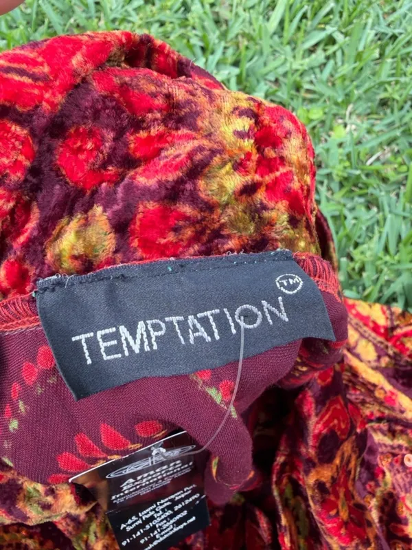 Vintage Temptation NWT Velvet Tapestry Midi Skirt Boho Festival Y2K Medium - Image 5