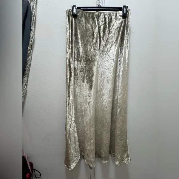 POLO RALPH LAUREN Flared Velvet Midi Skirt in desert slip style Sz 8 - Image 7