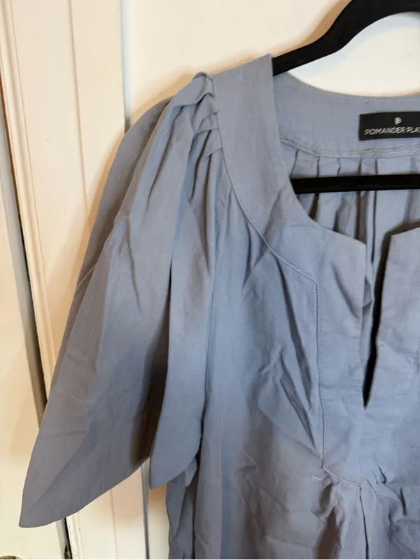 Tuckernuck Pomander Place Slate Blue Finley Flutter Sleeve Dress - Image 7