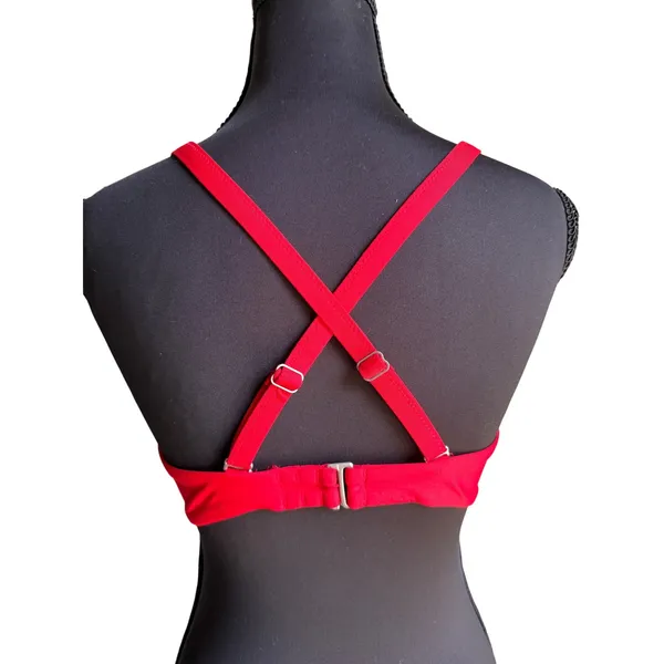 Athleta Twist Front Underwire Bikini Top | 34B/C | Red | Bra-Sized Swim Top - Image 6