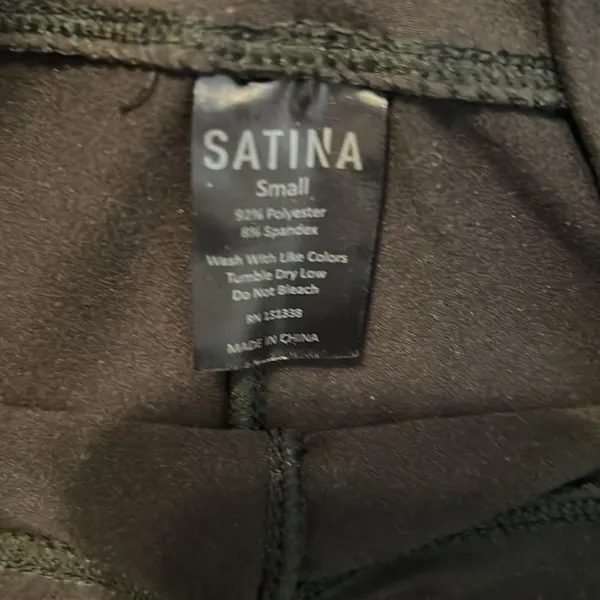 Satina size small black flare stretchy pants leggings EUC worn 3-4 times - Image 3