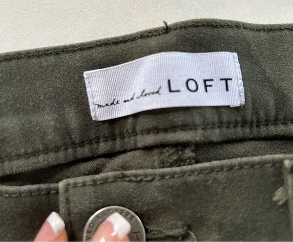 LOFT Skinny High Rise Cargo Pants Legging Army Green 29/8 - Image 3