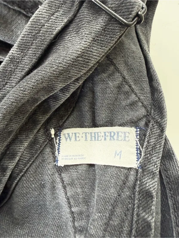 Free People We the Free Washed Black Overalls size Medium - Image 7