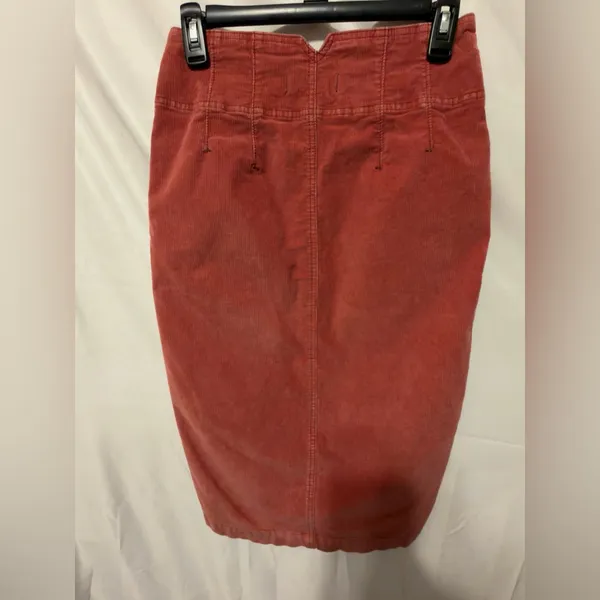 Free People I Want It All Cord Midi Skirt Poppy size 26 - Image 9