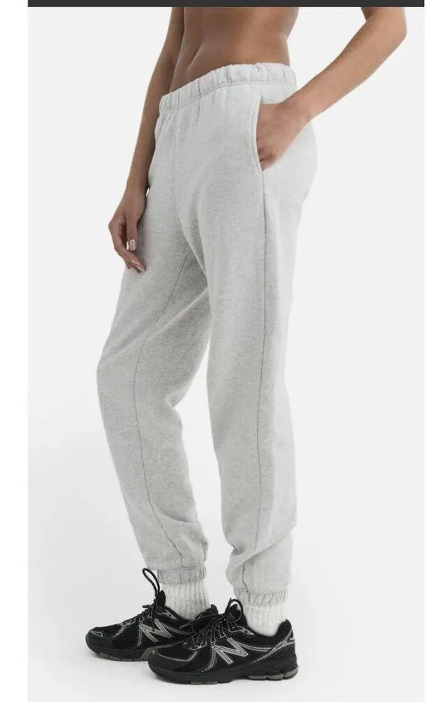 Mate the Label Organic Fleece Relaxed Pocket Sweatpant Heather Grey Xsmall $128 - Image 2