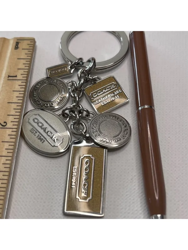 Coach Silver and Brown Logo Charms Keychain & Matching Pen NIP - Image 8