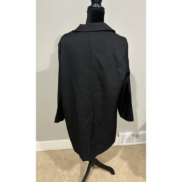 Womens Black Longline Single Button Blazer‎ Notched Lapel Casual Lightweight XXL - Image 3