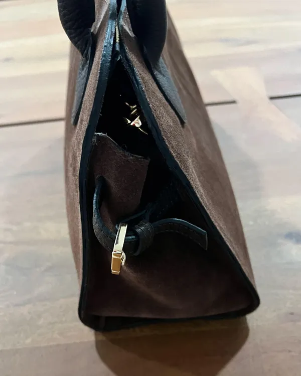 Suede Purse Brown - Image 3