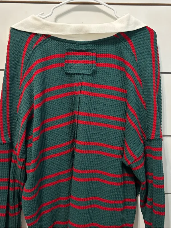 Free People Striped Travis Polo NWT - Image 3