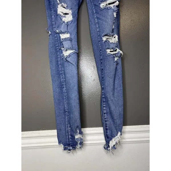 American Eagle Outfitters Curvy High Rise Jegging Jeans Womens 00 Distressed - Image 3