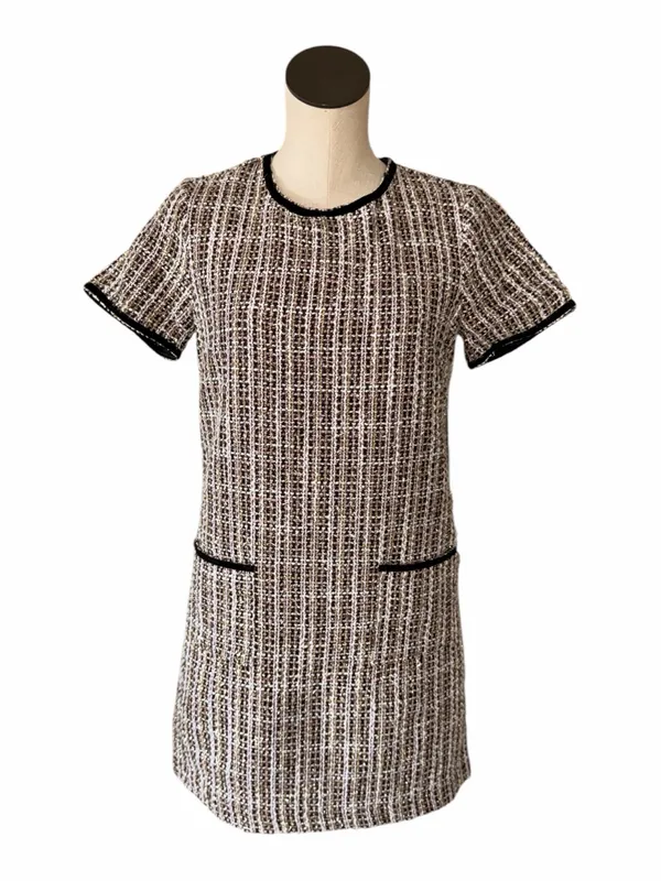 NWT $159 CECE Tweed Shift Dress Time To Shine Rich Black Wool Blend Oversize - Image 6