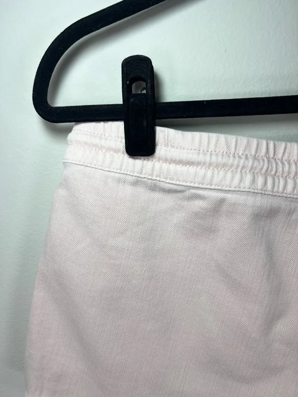 Aerie Pull-On Raw Hem Shorts Pale Pink Pockets Beachy Coastal Vacation Sz Medium - Image 8