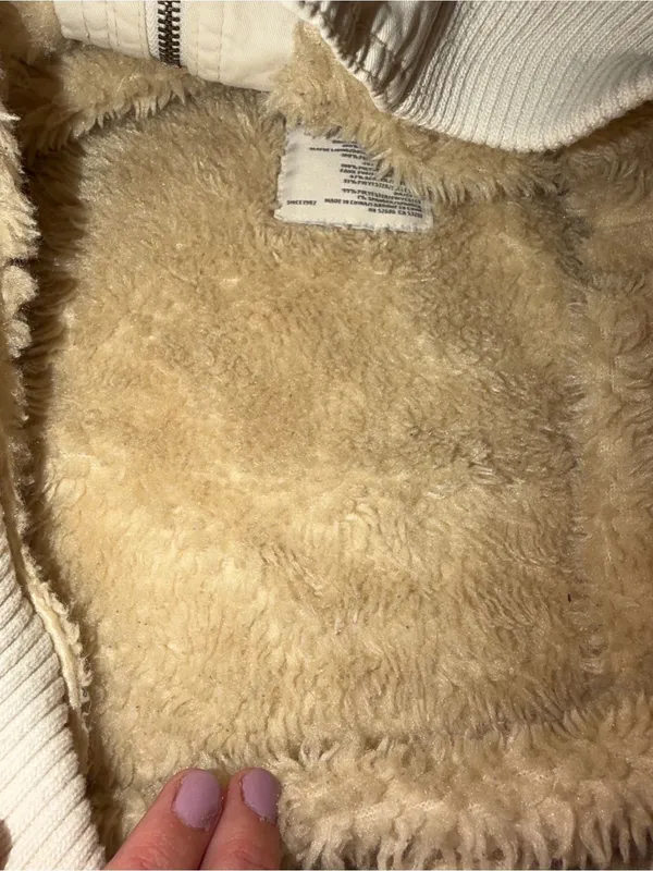 Vintage Y2K Aeropostale Faux Fur Lined Jacket Women’s Large Cream - Image 7